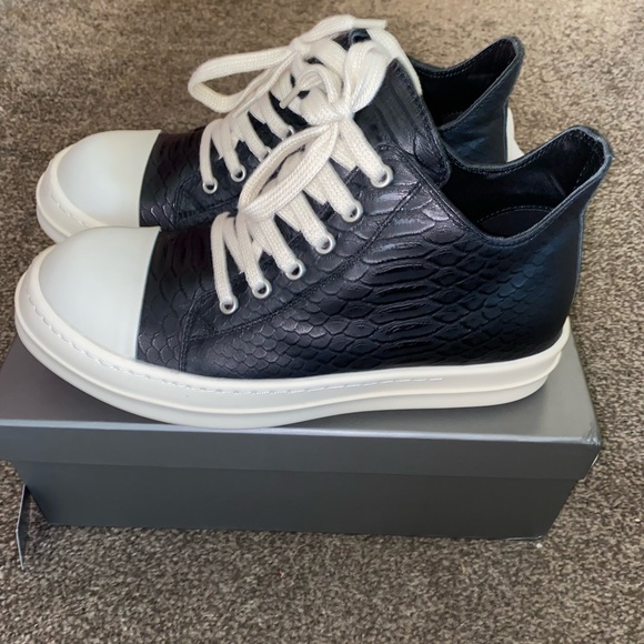 Rick Owens Python Snakeskin Low Tops FW 22 - Picture 1 of 8